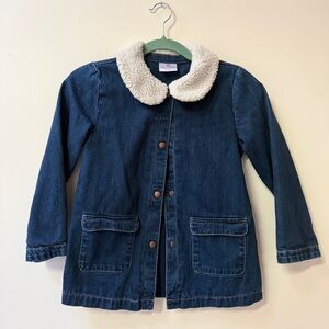 Hanna Andersson Kids Denim Jacket with Sherpa Collar